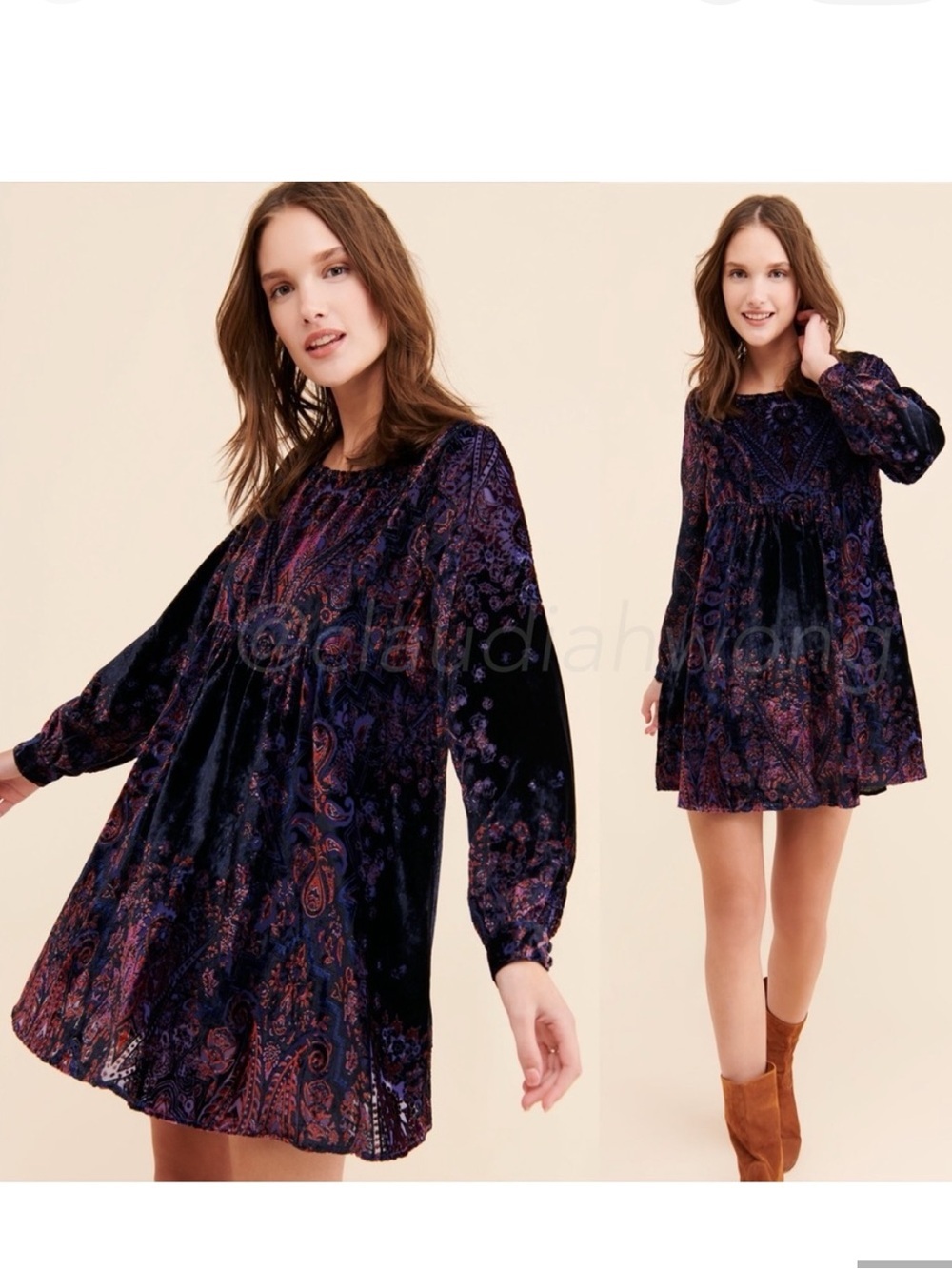 Free People Mirror Mirror Velvet Dress